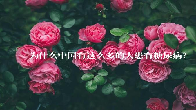 为什么中国有这么多的人患有糖尿病？