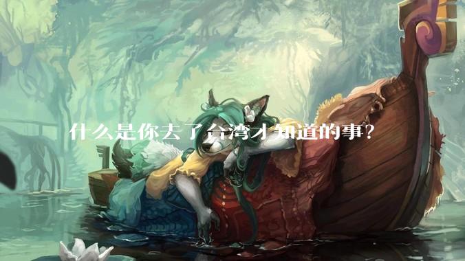 什么是你去了台湾才知道的事？