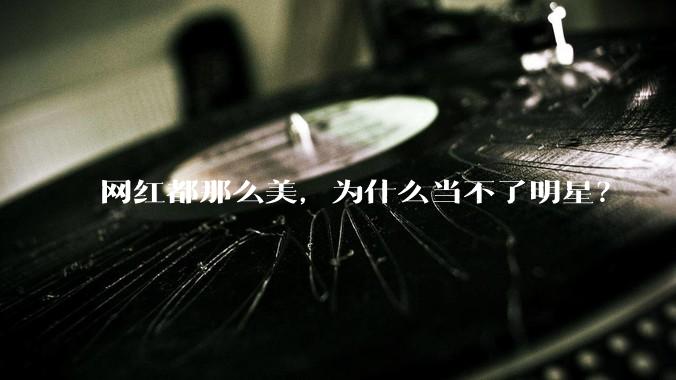 网红都那么美，为什么当不了明星？